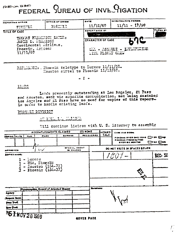 A page from The Doors' FBI files