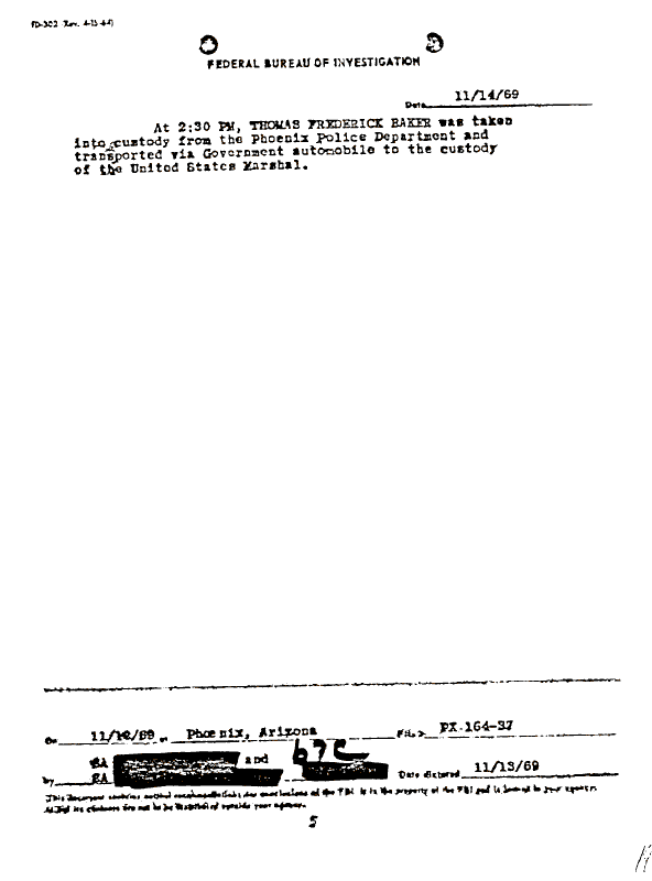 A page from The Doors' FBI files