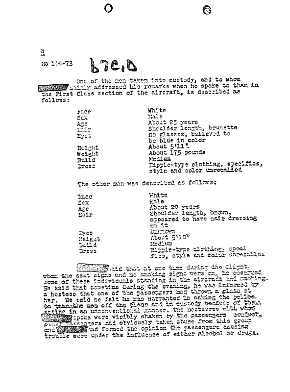 A page from The Doors' FBI files