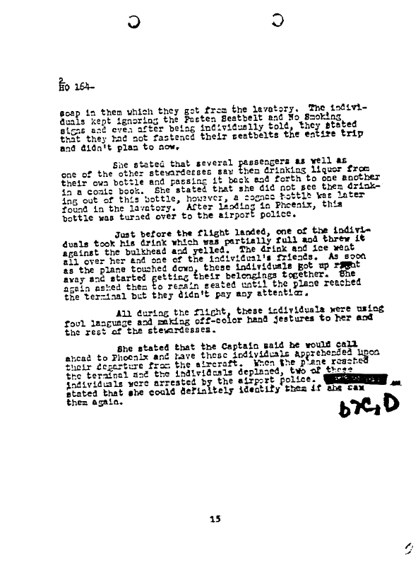 A page from The Doors' FBI files