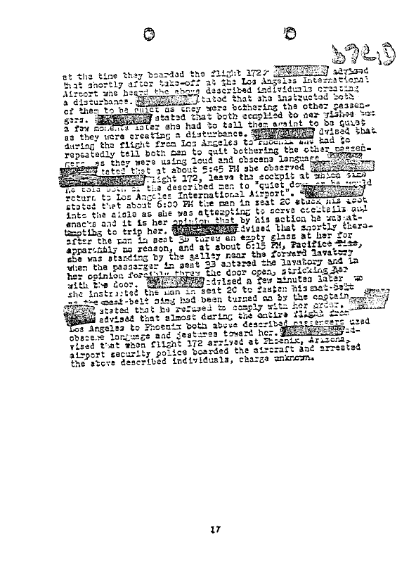 A page from The Doors' FBI files