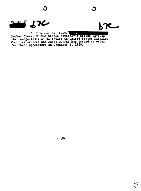 A page from The Doors' FBI files