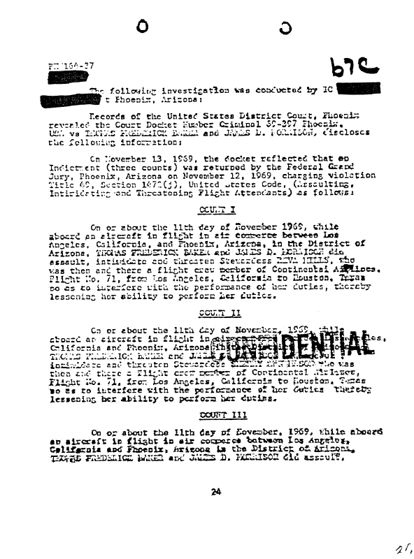 A page from The Doors' FBI files