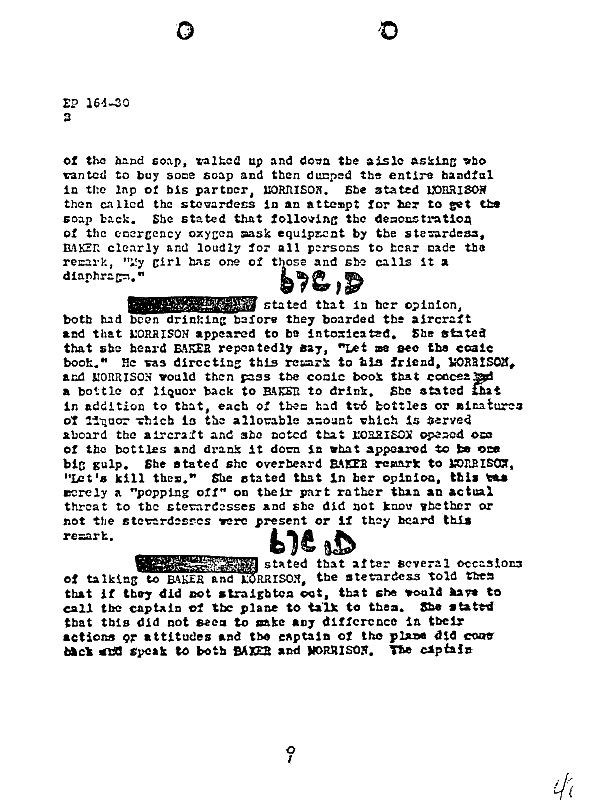 A page from The Doors' FBI files