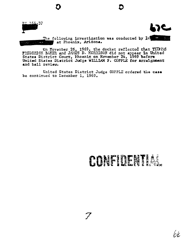 A page from The Doors' FBI files