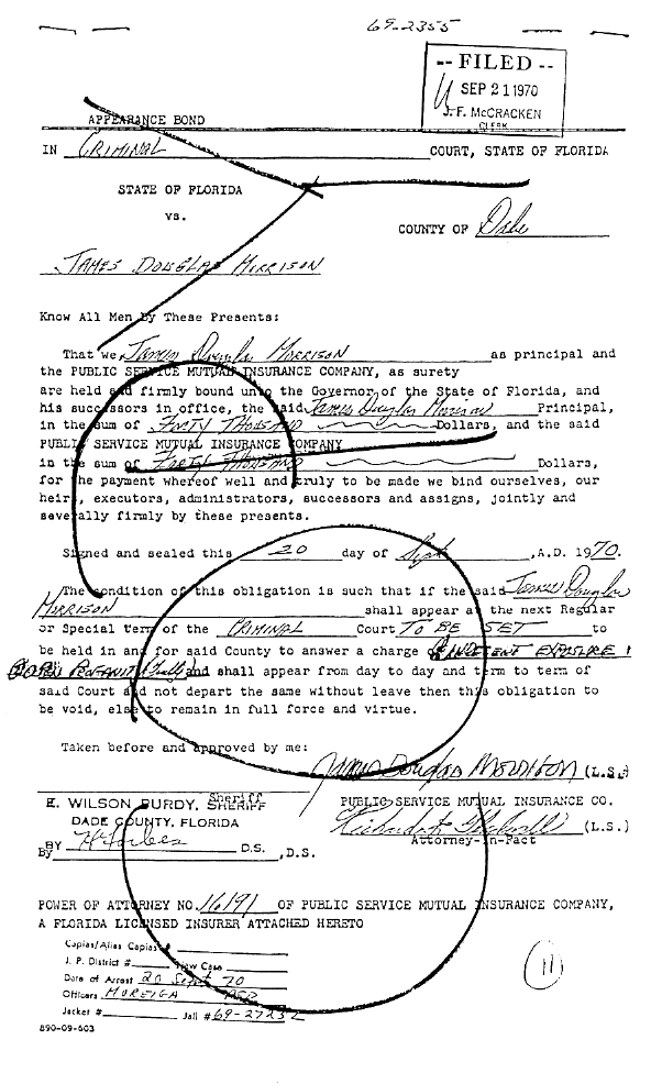 A page from The Doors' FBI files