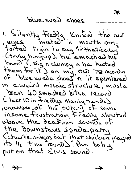 Blue Sued Shoes, page one