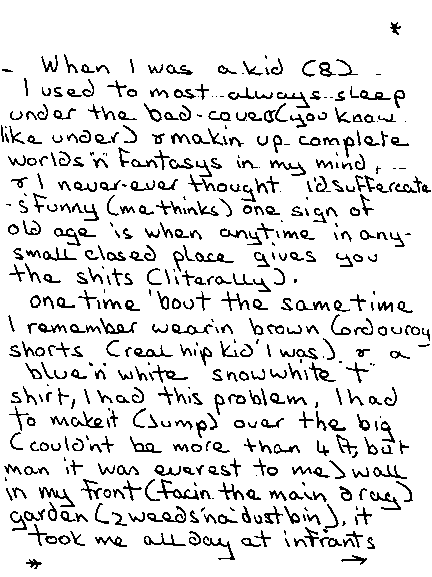 When I was a kid ..., page one