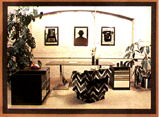 City Slicker desk, Square chair, etc