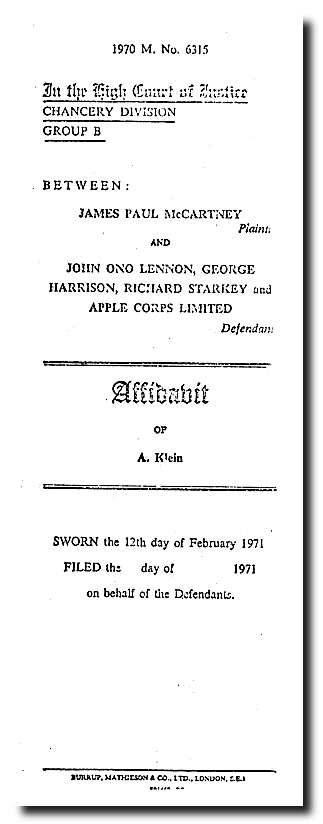 Front page of affidavit