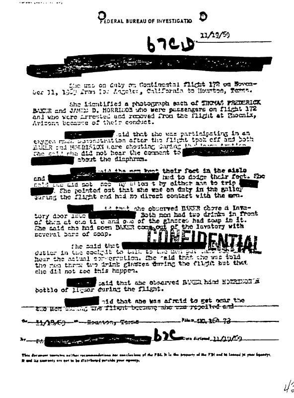 A page from The Doors' FBI files