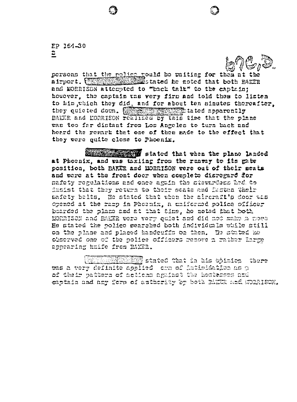 A page from The Doors' FBI files