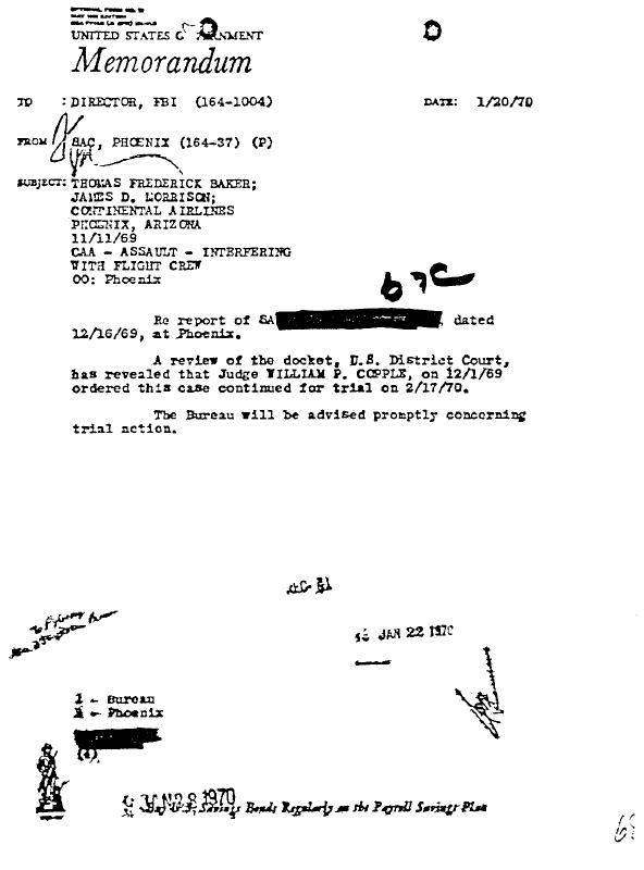 A page from The Doors' FBI files