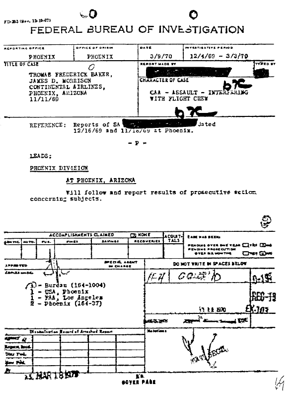 A page from The Doors' FBI files