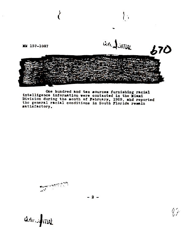 A page from The Doors' FBI files